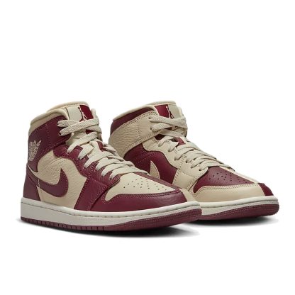 Tênis Nike Feminino Air Jordan 1 Mid Split Bege/vinho