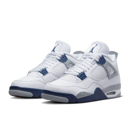 Tênis Nike Air Jordan 4 Retro " Midnight Navy " Branco/azul