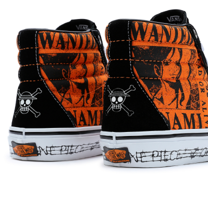 Tênis Vans Skate Sk8-hi " One Piece Collection " Preto/laranja