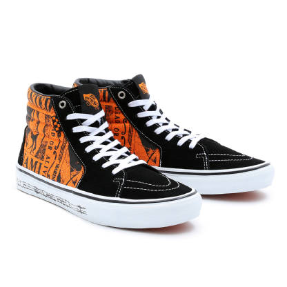 Tênis Vans Skate Sk8-hi " One Piece Collection " Preto/laranja