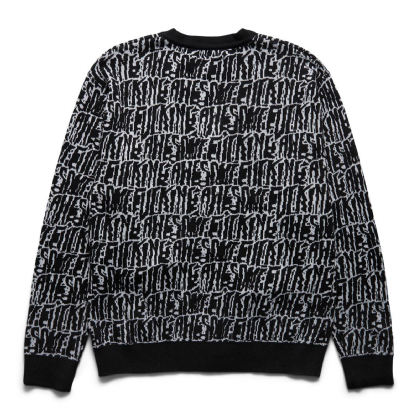 Cardigan F.awesome Stretched Stamp Preto/branco