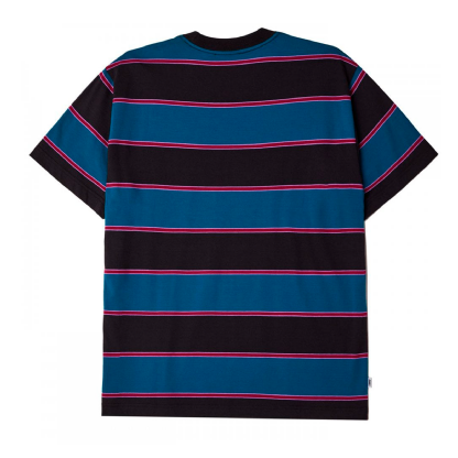 Camiseta Obey Wormly Stripe Preto/azul