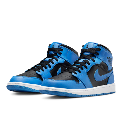 Tênis Nike Air Jordan 1 Mid University Blue Preto/azul