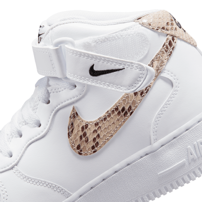 Tênis Nike Feminino Air Force 1 Mid 07 “ Snakeskin Swoosh " Branco