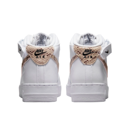 Tênis Nike Feminino Air Force 1 Mid 07 “ Snakeskin Swoosh " Branco
