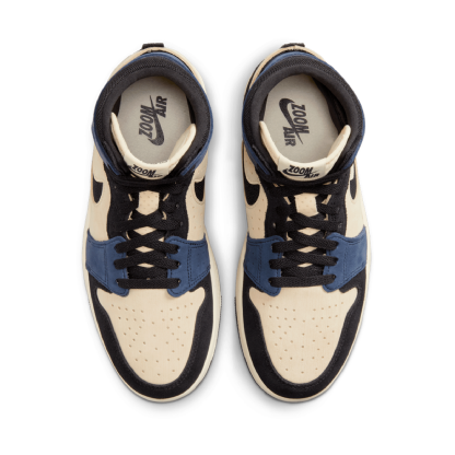 Tênis Nike Feminino Air Jordan 1 Zoom " Muslin Blackened " Preto/azul