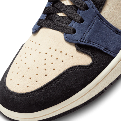 Tênis Nike Feminino Air Jordan 1 Zoom " Muslin Blackened " Preto/azul