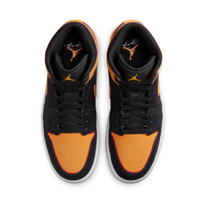 Tenis Nike Air Jordan 1 Mid Se "fat Tongue" Preto/laranja