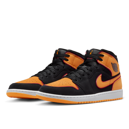 Tenis Nike Air Jordan 1 Mid Se "fat Tongue" Preto/laranja