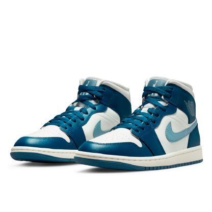 Tenis Feminino Nike Air Jordan 1 Mid Se "french Blue" Branco/azul