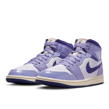 Tênis Feminino Nike Air Jordan 1 Mid Se "sky Purple" Branco/lilás