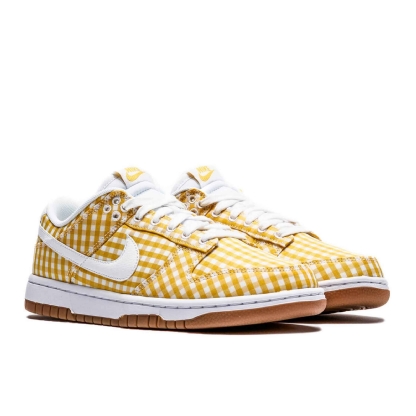 Tênis Feminino Nike Dunk Low "yellow Gingham" Branco/amarelo
