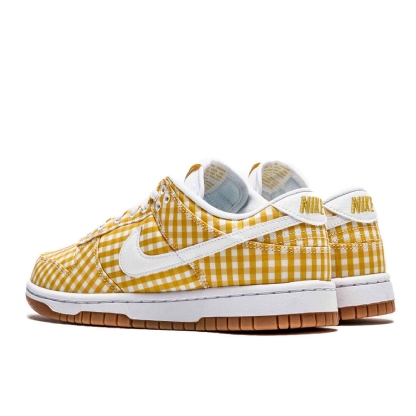 Tênis Feminino Nike Dunk Low "yellow Gingham" Branco/amarelo