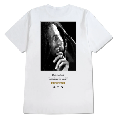 Camiseta Primitive X Bob Marley Life Forever Branco