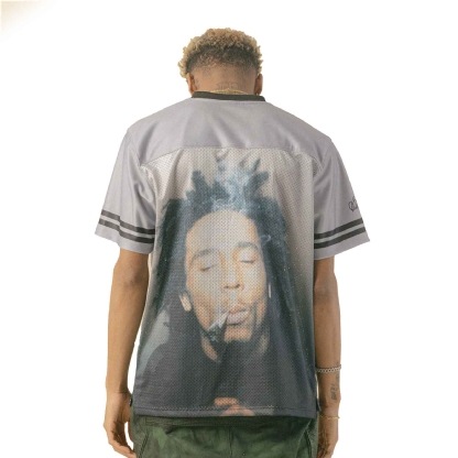 Camisa Jersey Primitive X Bob Marley Kaya Cinza