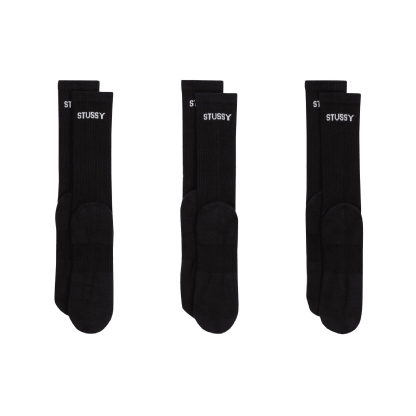 Meia Nike X Stussy Cushioned Crew ( 3 Pares ) Preto