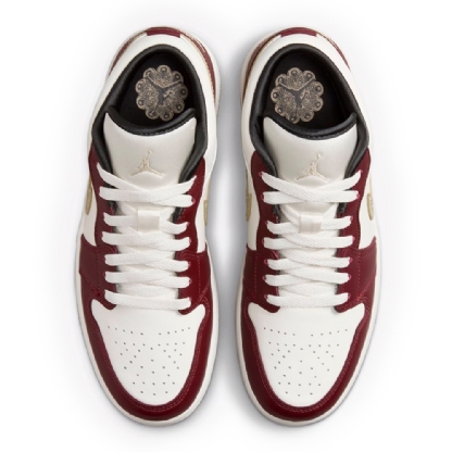 Tênis Nike Feminino Air Jordan 1 Low " Year Of The Dragon " Bege/vinho