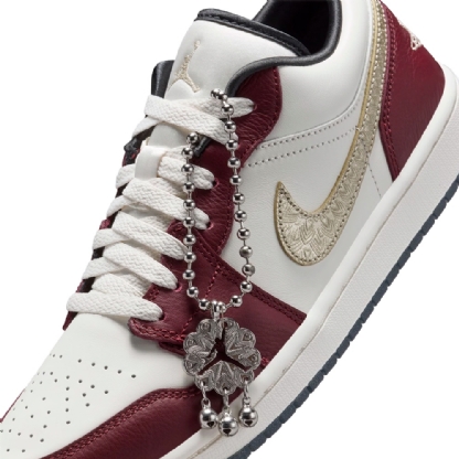 Tênis Nike Feminino Air Jordan 1 Low " Year Of The Dragon " Bege/vinho