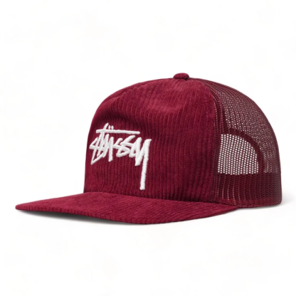 Boné Stussy Corduroy Trucker Vinho