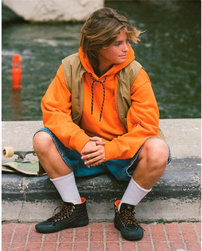 Moletom Vans X Spitifire Wheels Po Laranja
