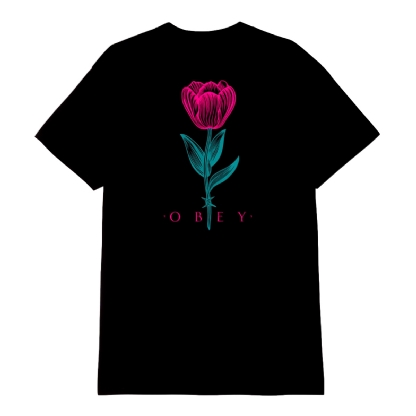 Camiseta Obey Barwire Flower Preto