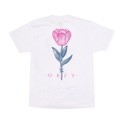Camiseta Obey Barwire Flower Branco