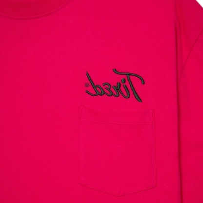 Camiseta Tired Workstation Pocket Rosa