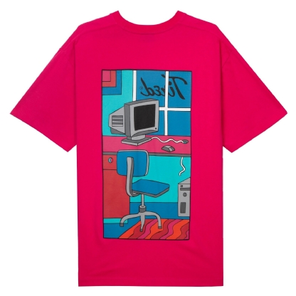 Camiseta Tired Workstation Pocket Rosa