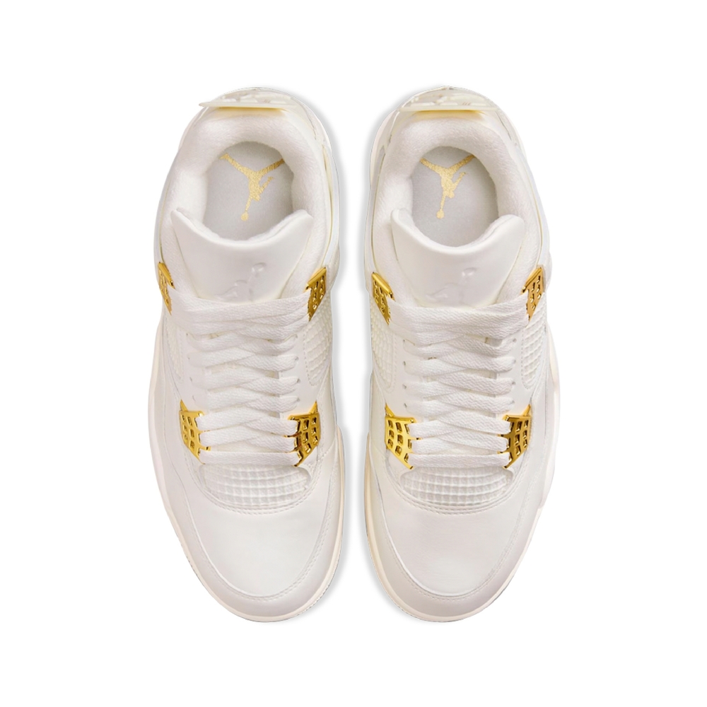 Tênis Feminino Nike Air Jordan 4 Retro ''metallic Gold'' Branco/dourado