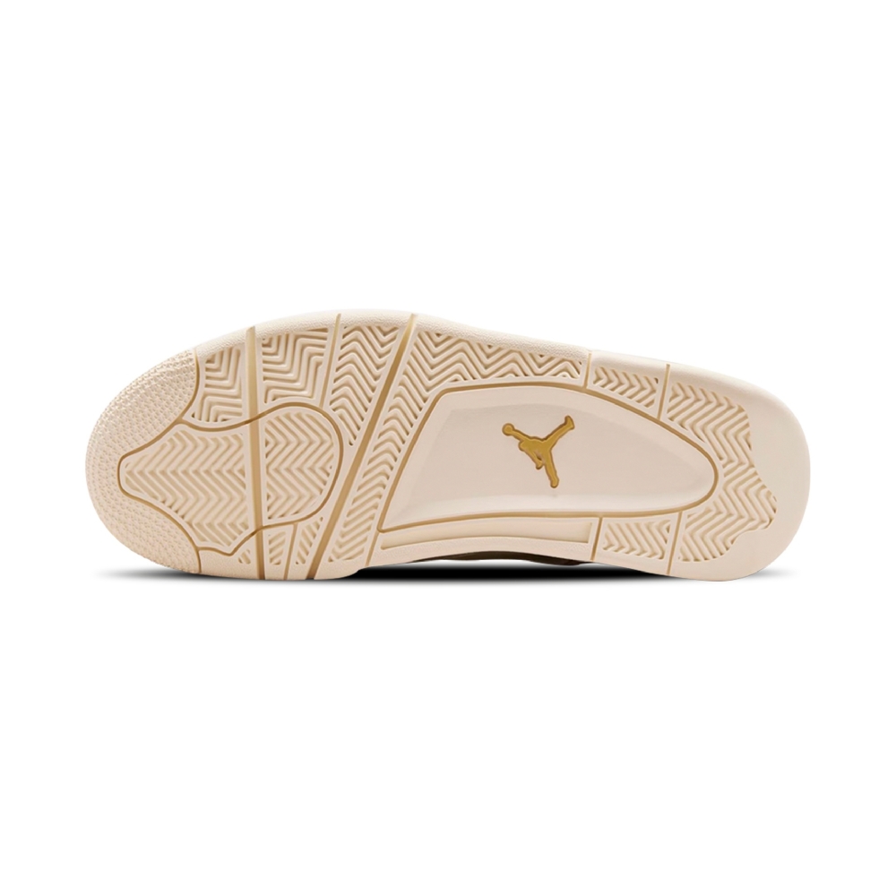 Tênis Feminino Nike Air Jordan 4 Retro ''metallic Gold'' Branco/dourado