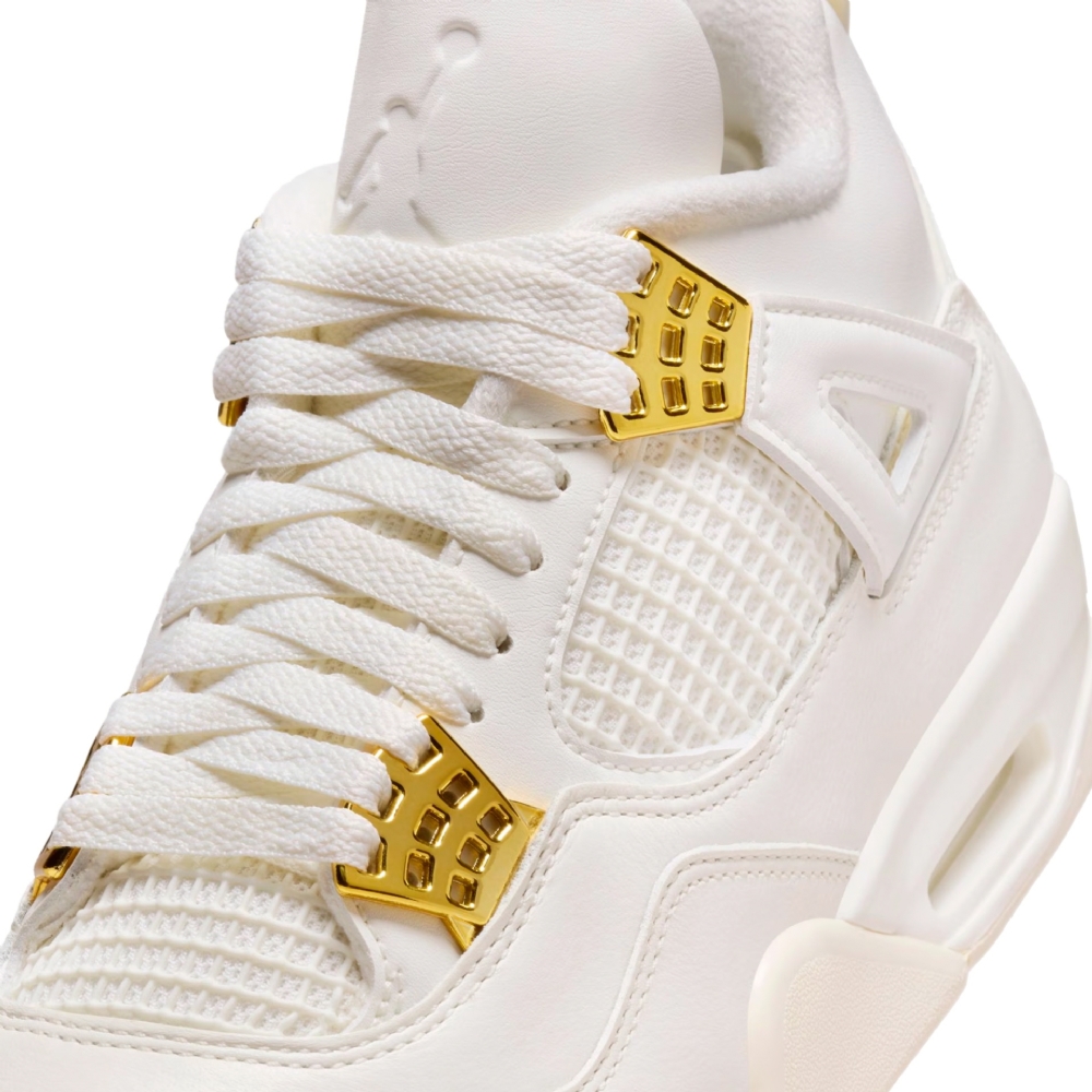 Tênis Feminino Nike Air Jordan 4 Retro ''metallic Gold'' Branco