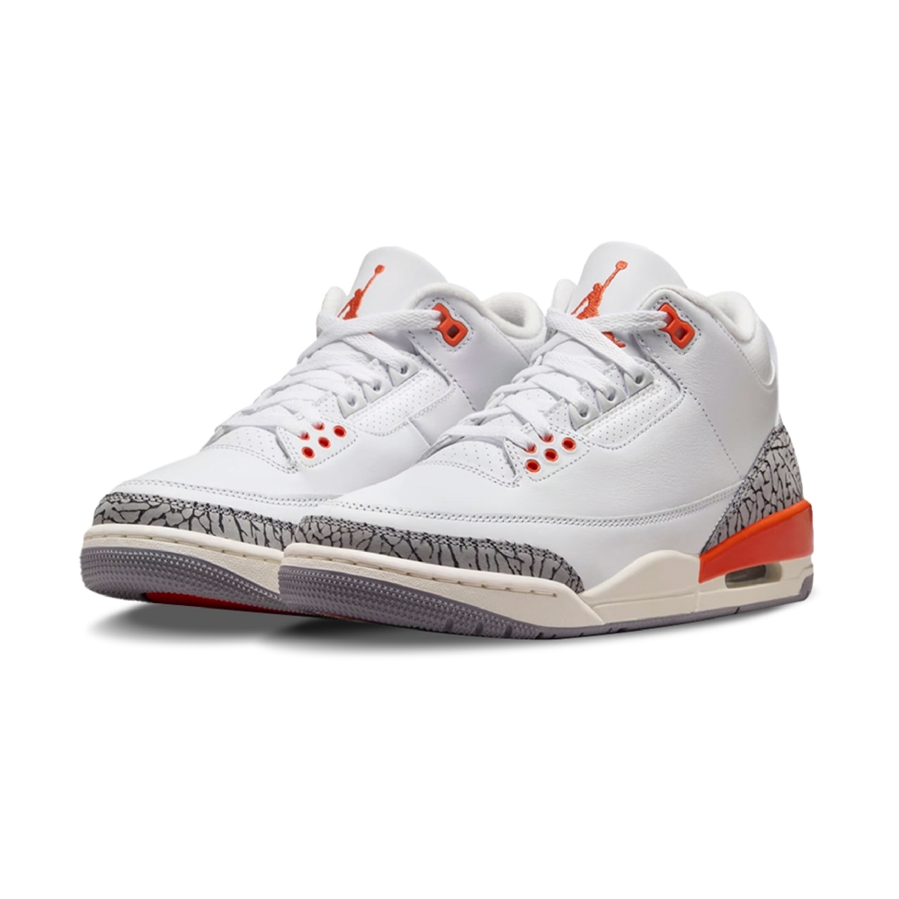 Tênis Nike Feminino Air Jordan 3 Retro Branco/laranja