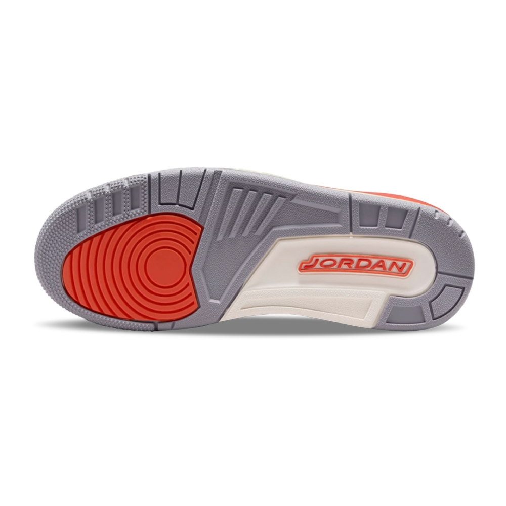 Tênis Nike Feminino Air Jordan 3 Retro Branco/laranja