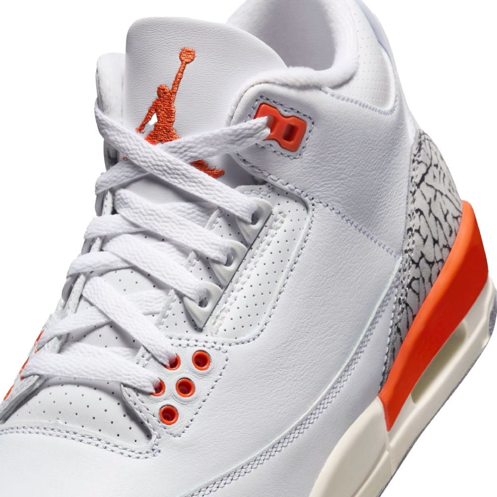 Tênis Nike Feminino Air Jordan 3 Retro Branco/laranja