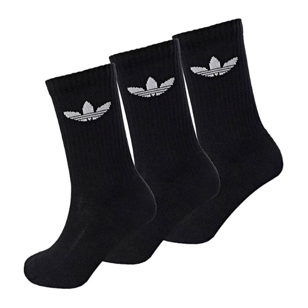 Meia Adidas Trefoil Crew Cush 3 Pares Preto
