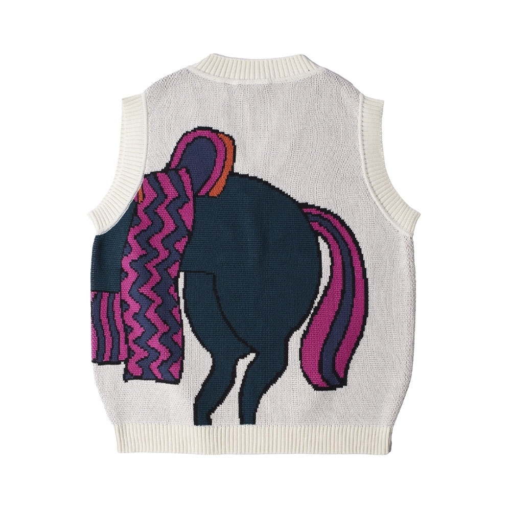 Cardigan Parra Knitted Horse Knitted Spencer Creme