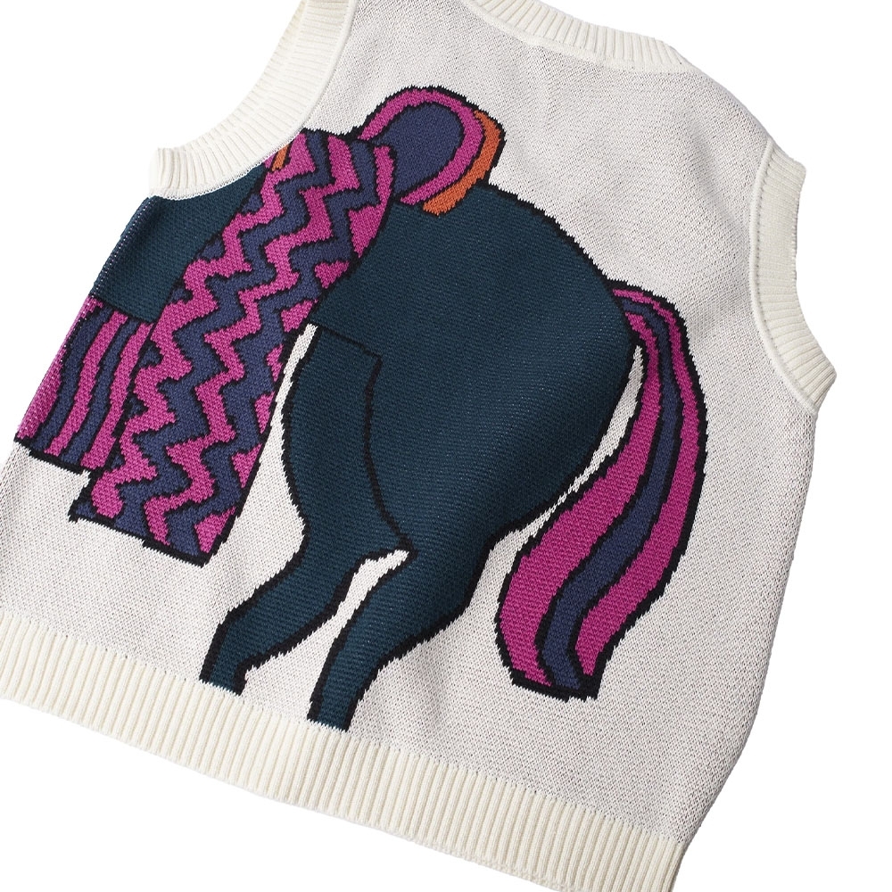 Cardigan Parra Knitted Horse Knitted Spencer Creme