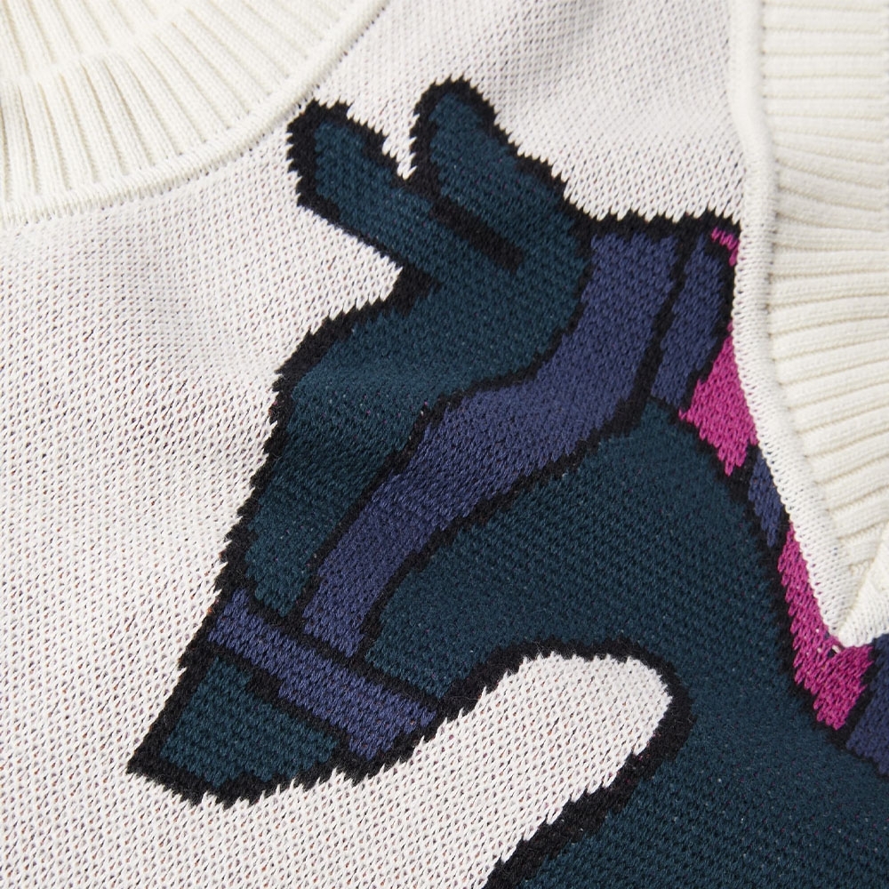 Cardigan Parra Knitted Horse Knitted Spencer Creme