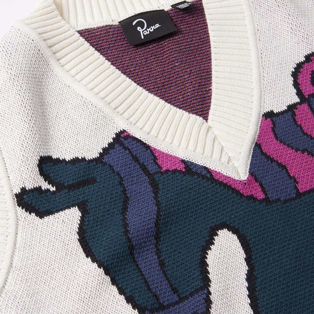 Cardigan Parra Knitted Horse Knitted Spencer Creme