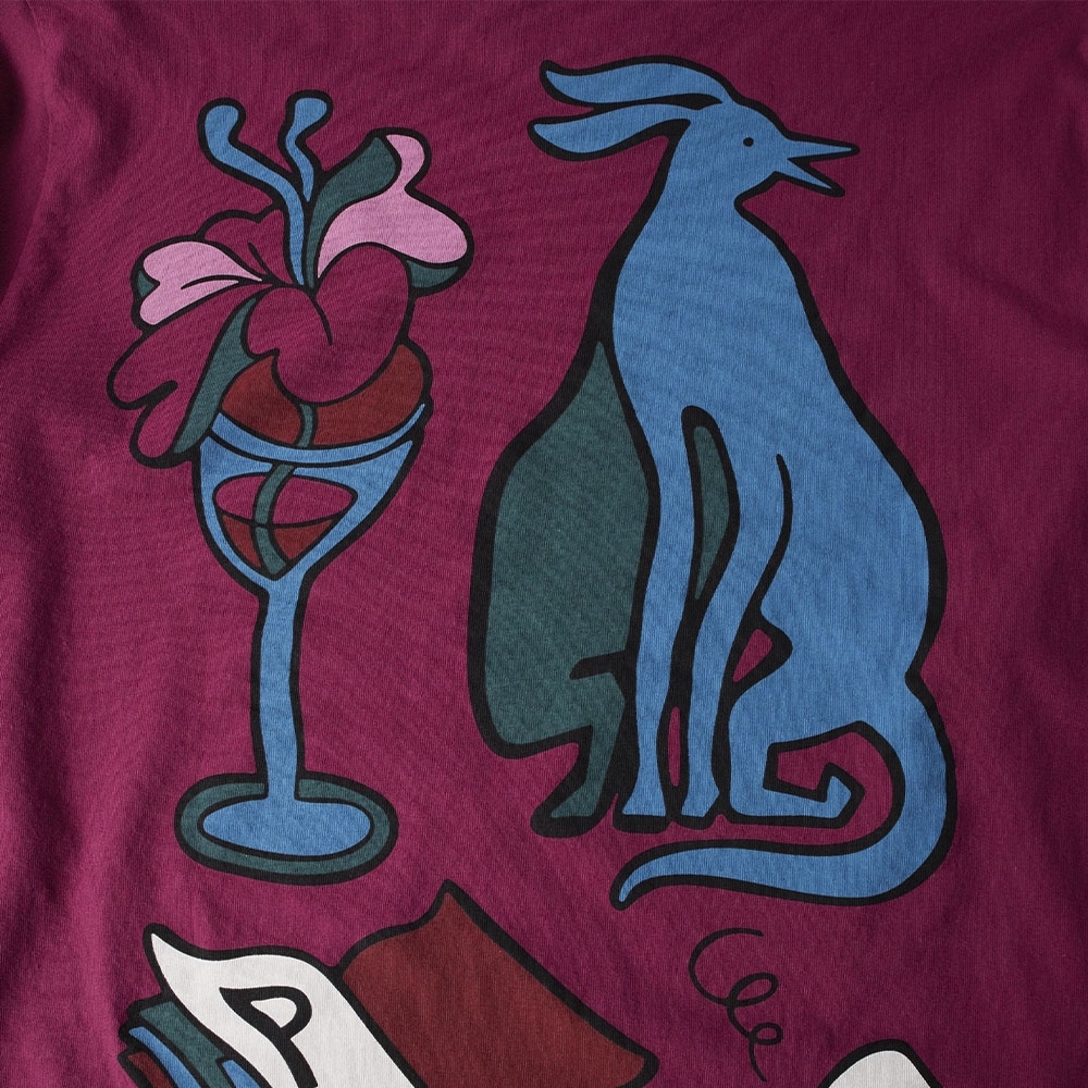 Camiseta Parra Wine And Books Long Sleeve Vinho