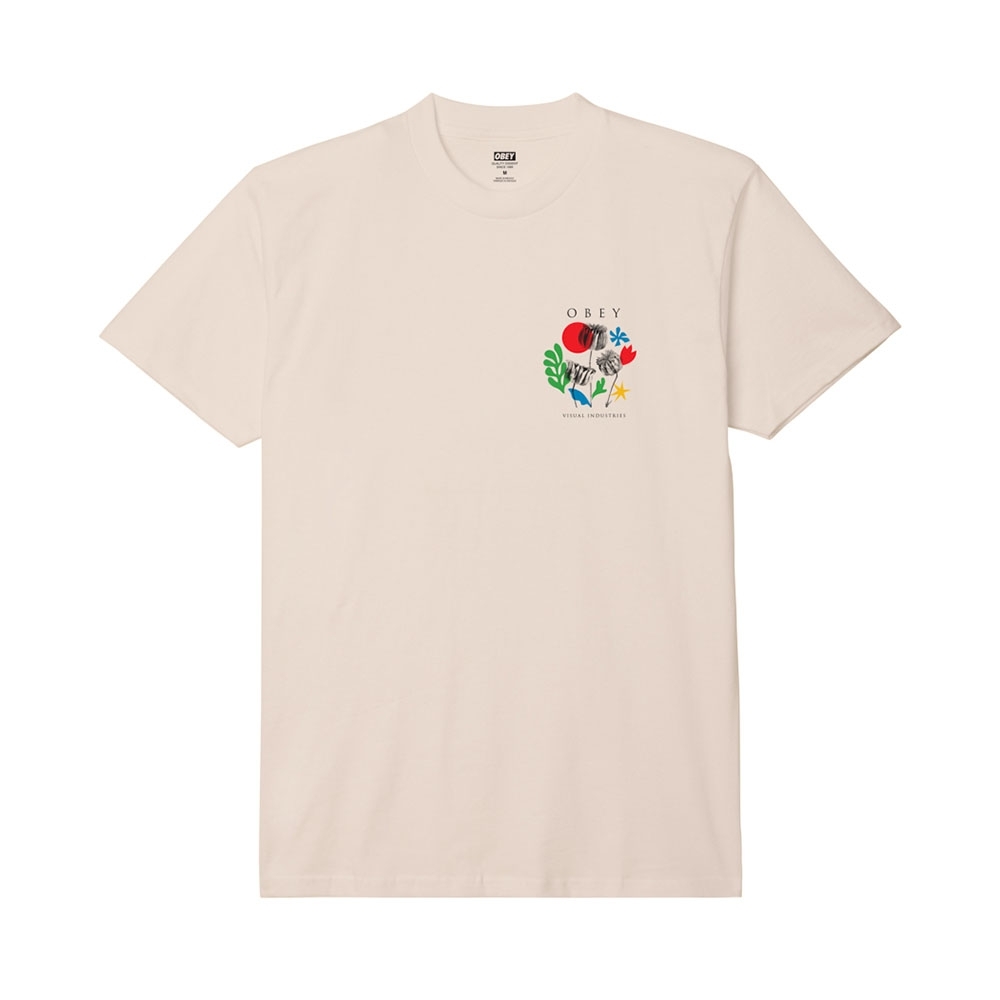 Camiseta Obey Flowers Papers Scissors Bege