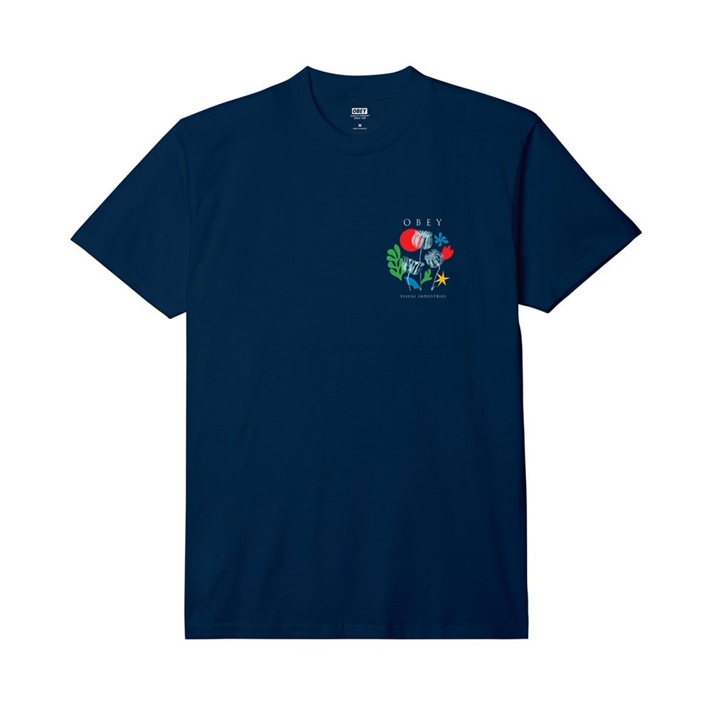 Camiseta Obey Flowers Papers Scissors Azul Marinho