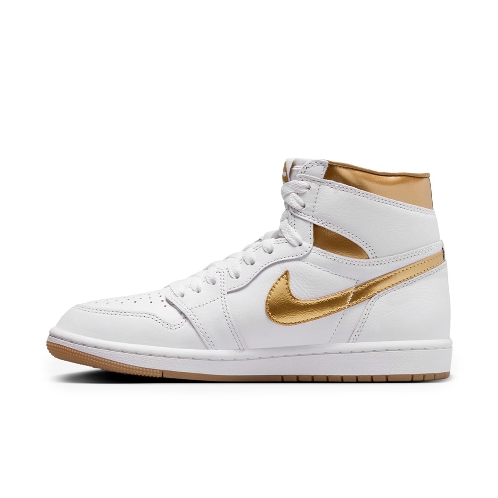 Tênis Feminino Nike Air Jordan 1 High " Metalic Gold " Branco/dourado