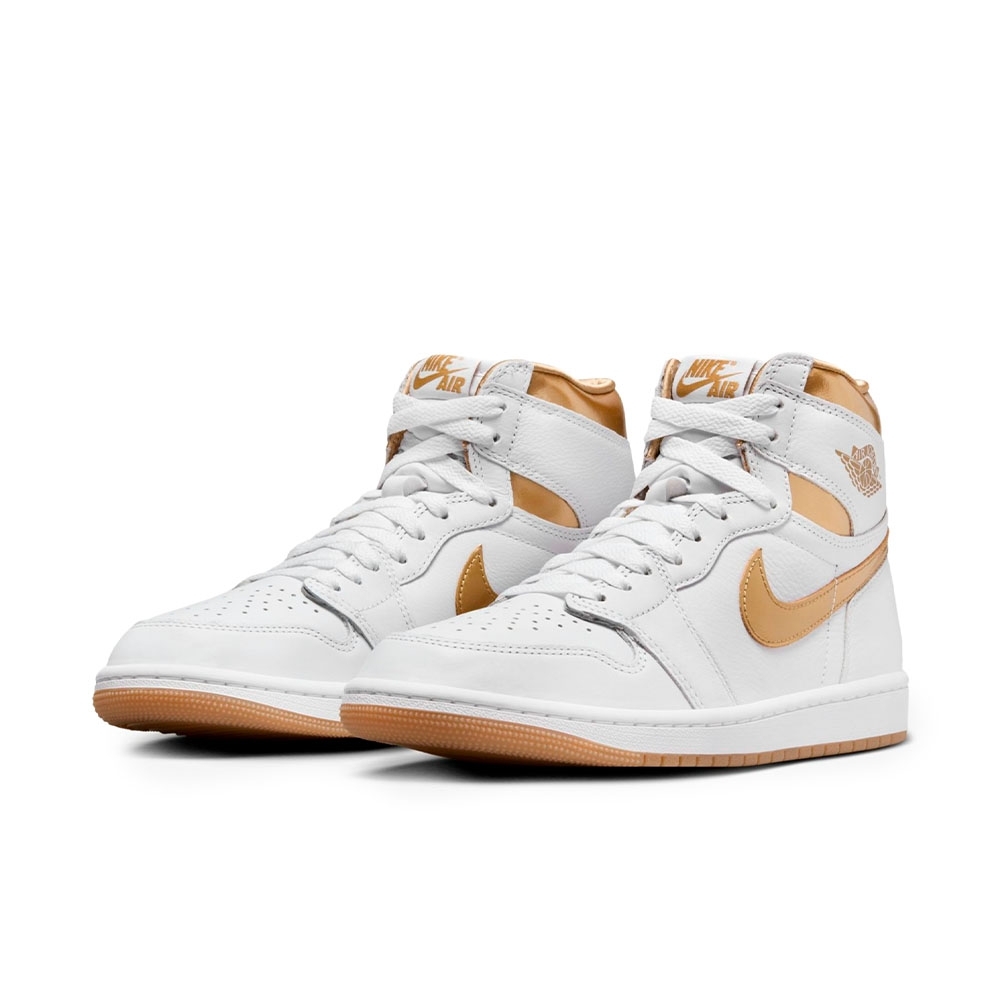 Tênis Feminino Nike Air Jordan 1 High " Metalic Gold " Branco/dourado