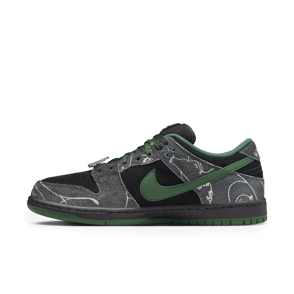 Tênis Nike Sb Dunk Low Pro X There Skateboards Cinza/verde
