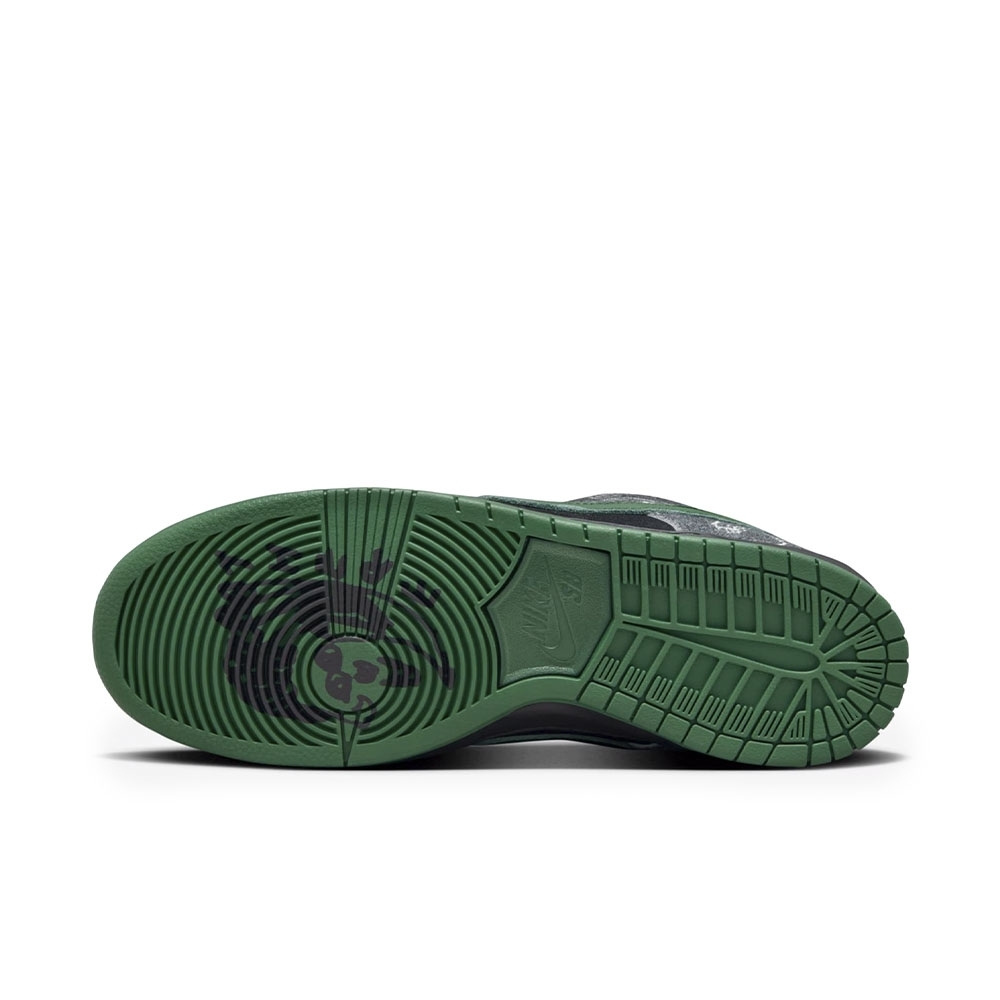Tênis Nike Sb Dunk Low Pro X There Skateboards Cinza/verde