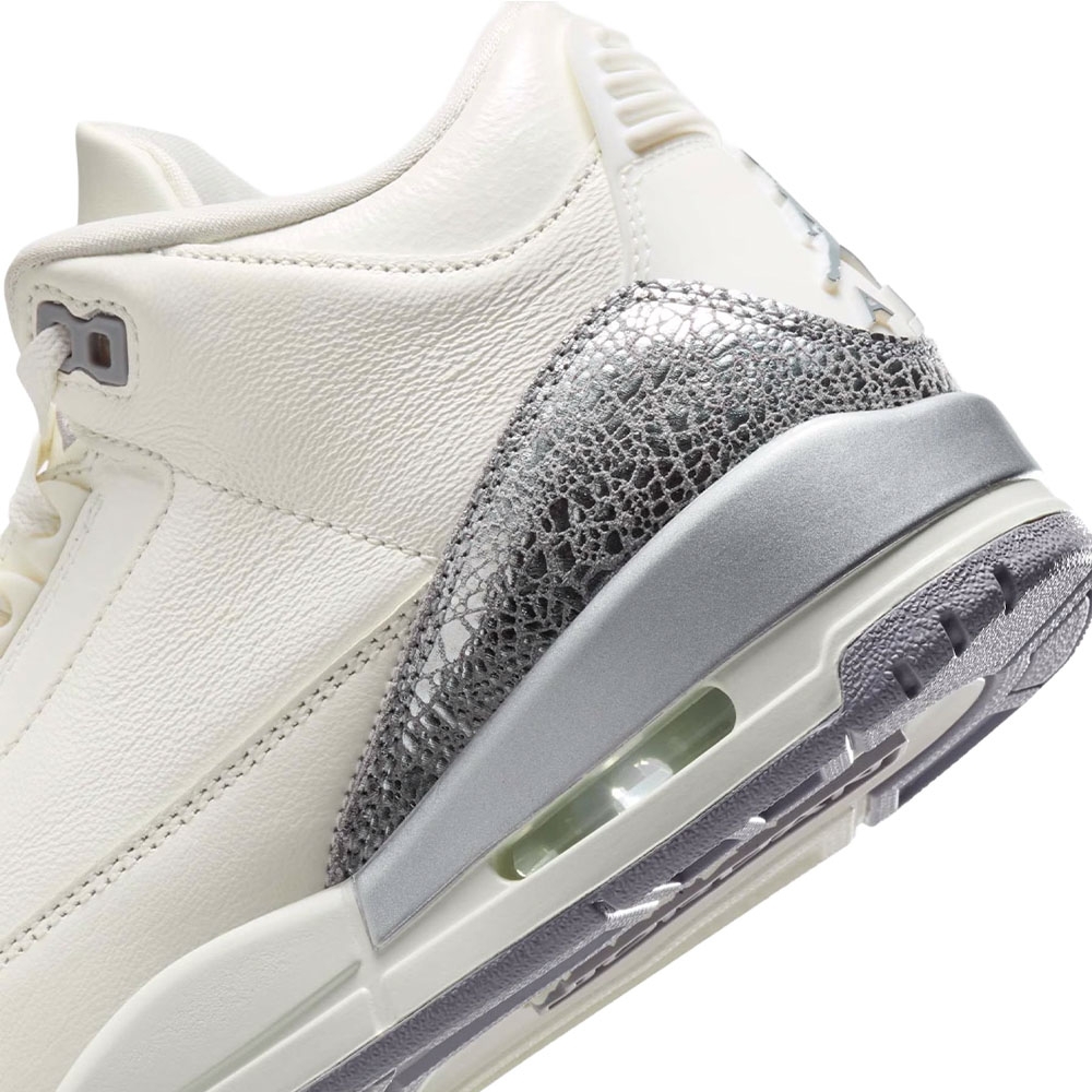 Tenis Nike Air Jordan 3 Sail And Cement Grey Branco/roxo