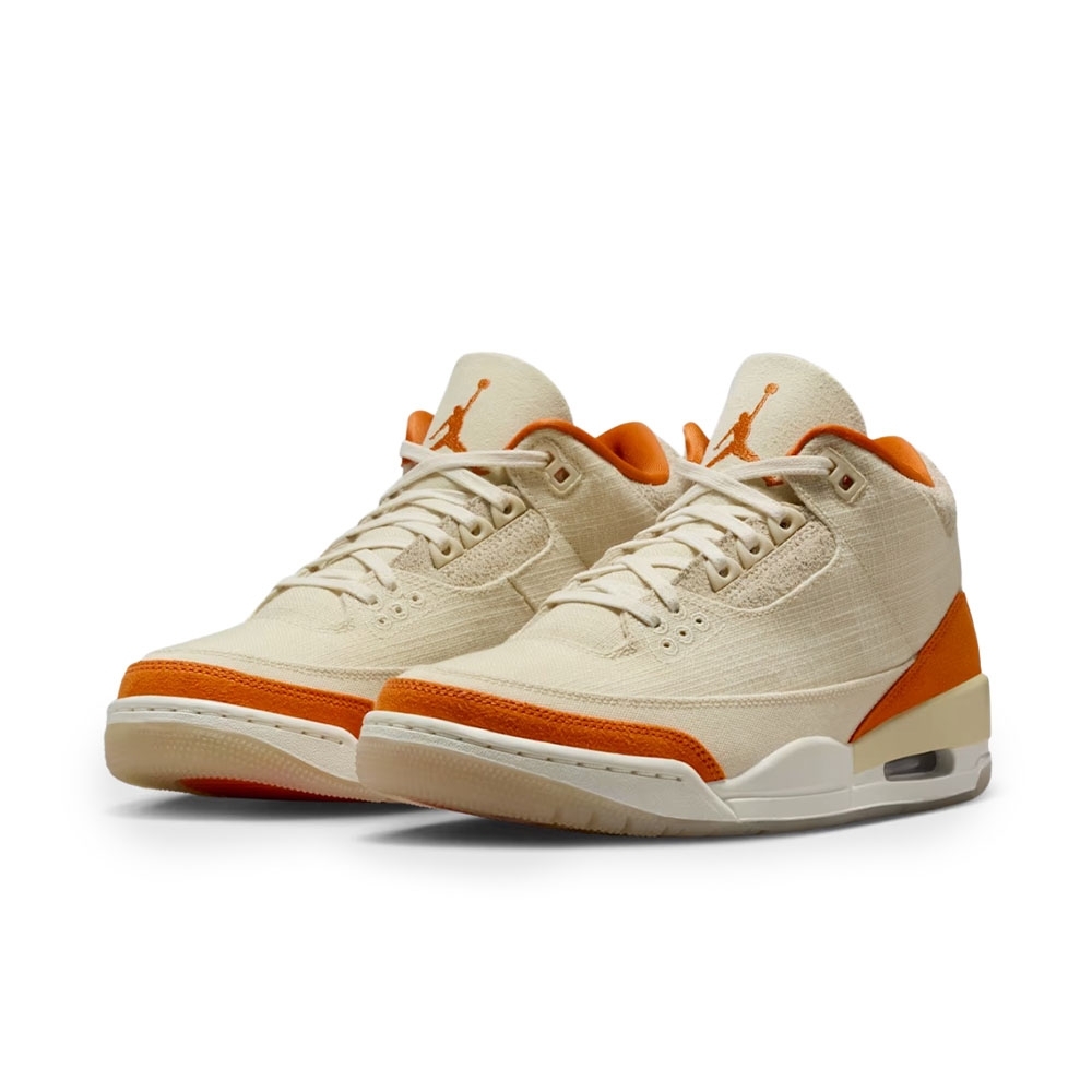 Tênis Air Jordan 3 Retro Bege/laranja