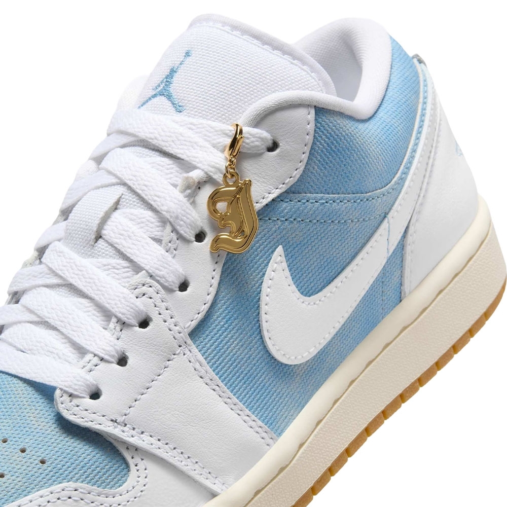 Nike Air Jordan 1 Low 青/白 Tênis Nike Air Jordan 1 Low Se Branco/azul