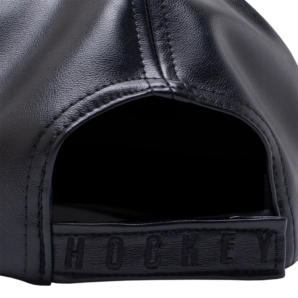 Boné Hockey Embossed Leather Preto